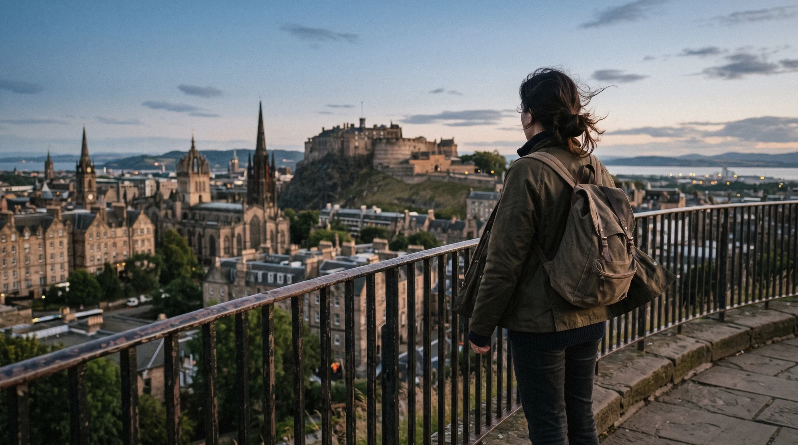 Low evening light along the Old Town ridge with the castle rock behind, the view that answers whether Edinburgh is worth visiting