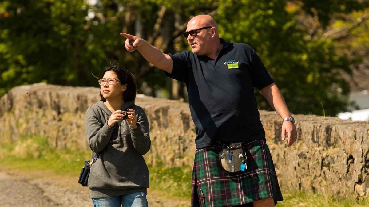 Stirling Castle forecourt on a medieval history day tour from Edinburgh taking in Rosslyn Chapel and Dunfermline Abbey
